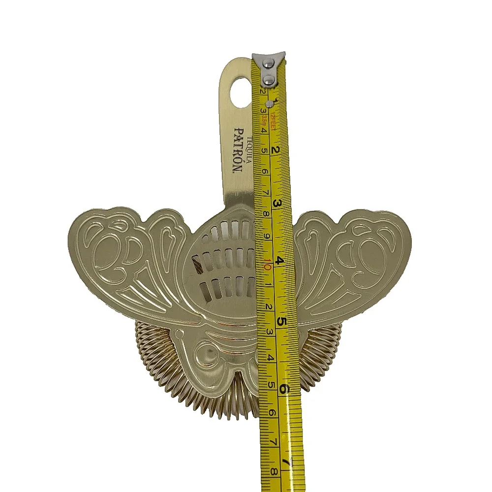 Patrón Tequila Bee Hawthorne Cocktail Strainer Gold Tone 6.25in GUC